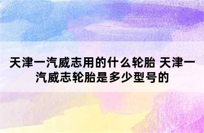 天津一汽威志用的什么轮胎 天津一汽威志轮胎是多少型号的